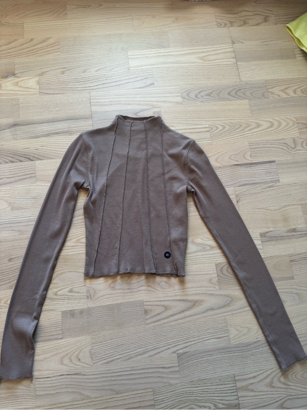 Hollister Taupe Mock Neck Long-Sleeve Sweater